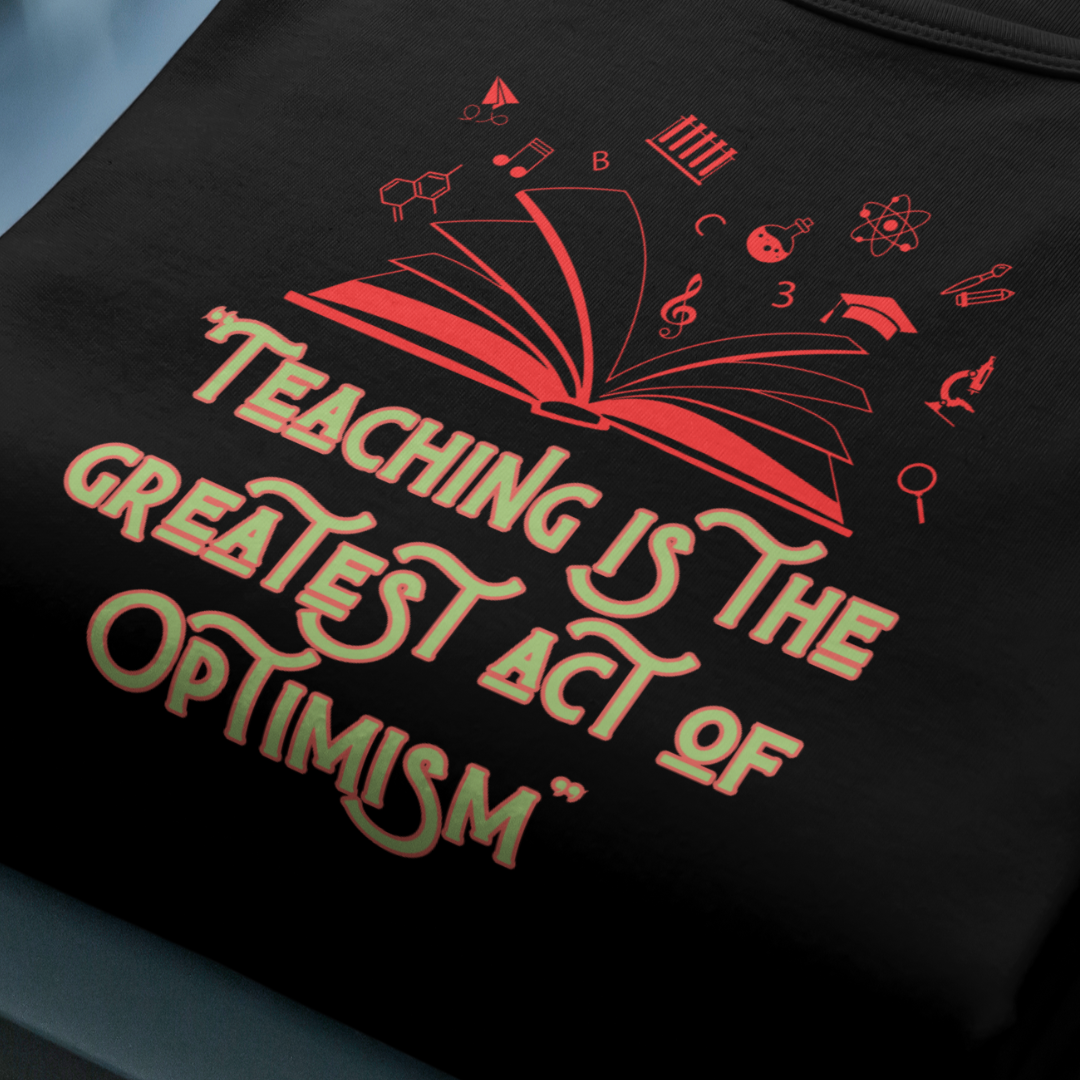 Teacher Optimism T-Shirt (Peach & Black)