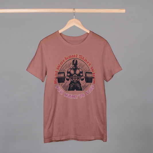 Real Workout T-Shirt (Copper & Mushroom Colors)