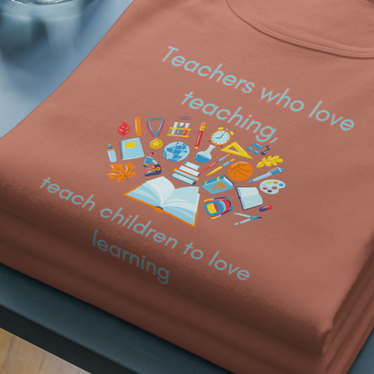 Teacher Love Teaching T-shirt (Navy & Copper)