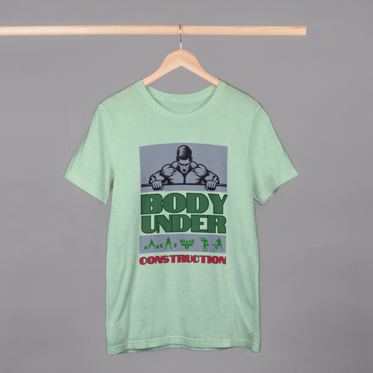 Under Construction T-Shirt (Jade, Mushroom & Petrol Blue)