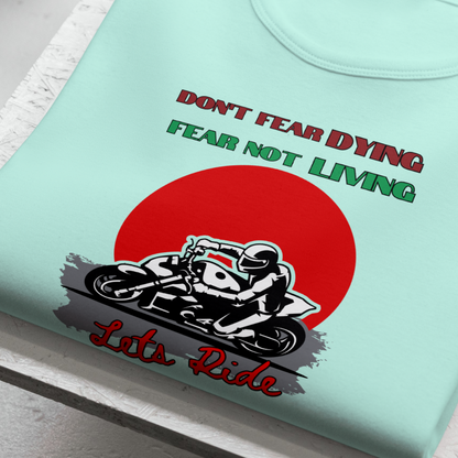 Fear not Living T-Shirt (Colors: Navy Blue & Mint)