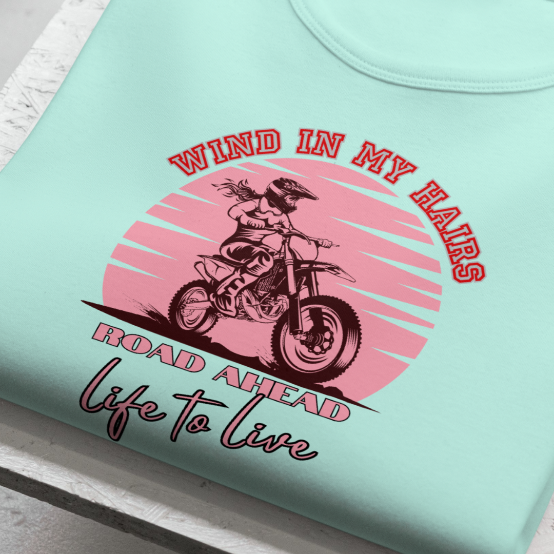 Women Rider Wind in Hairs T-Shirt