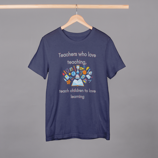 Teacher Love Teaching T-shirt (Navy & Copper)