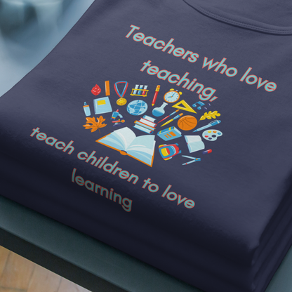 Teacher Love Teaching T-shirt (Navy & Copper)