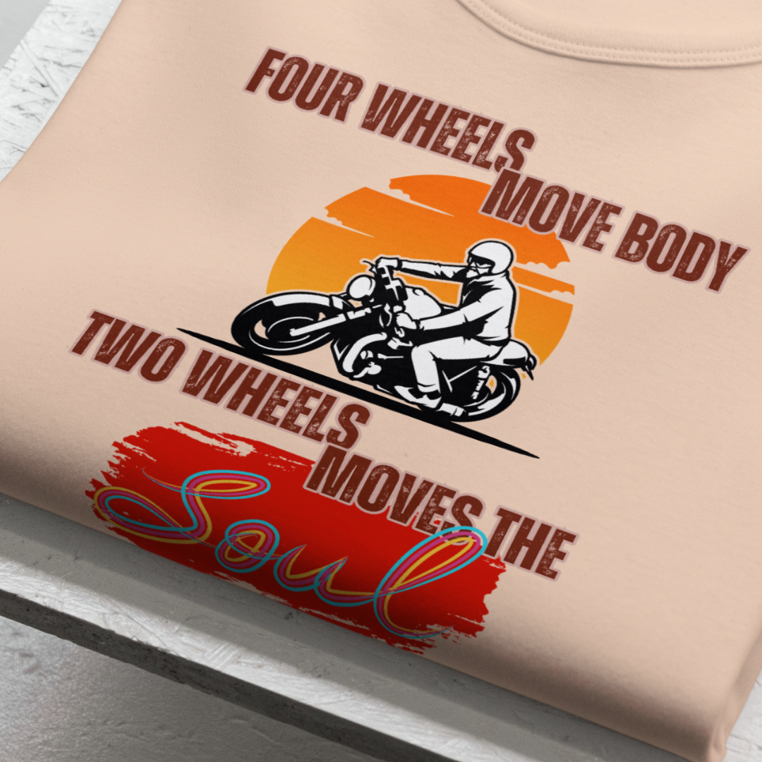 2-Wheels Move Soul T-Shirt (Colors: Jade & Peach)