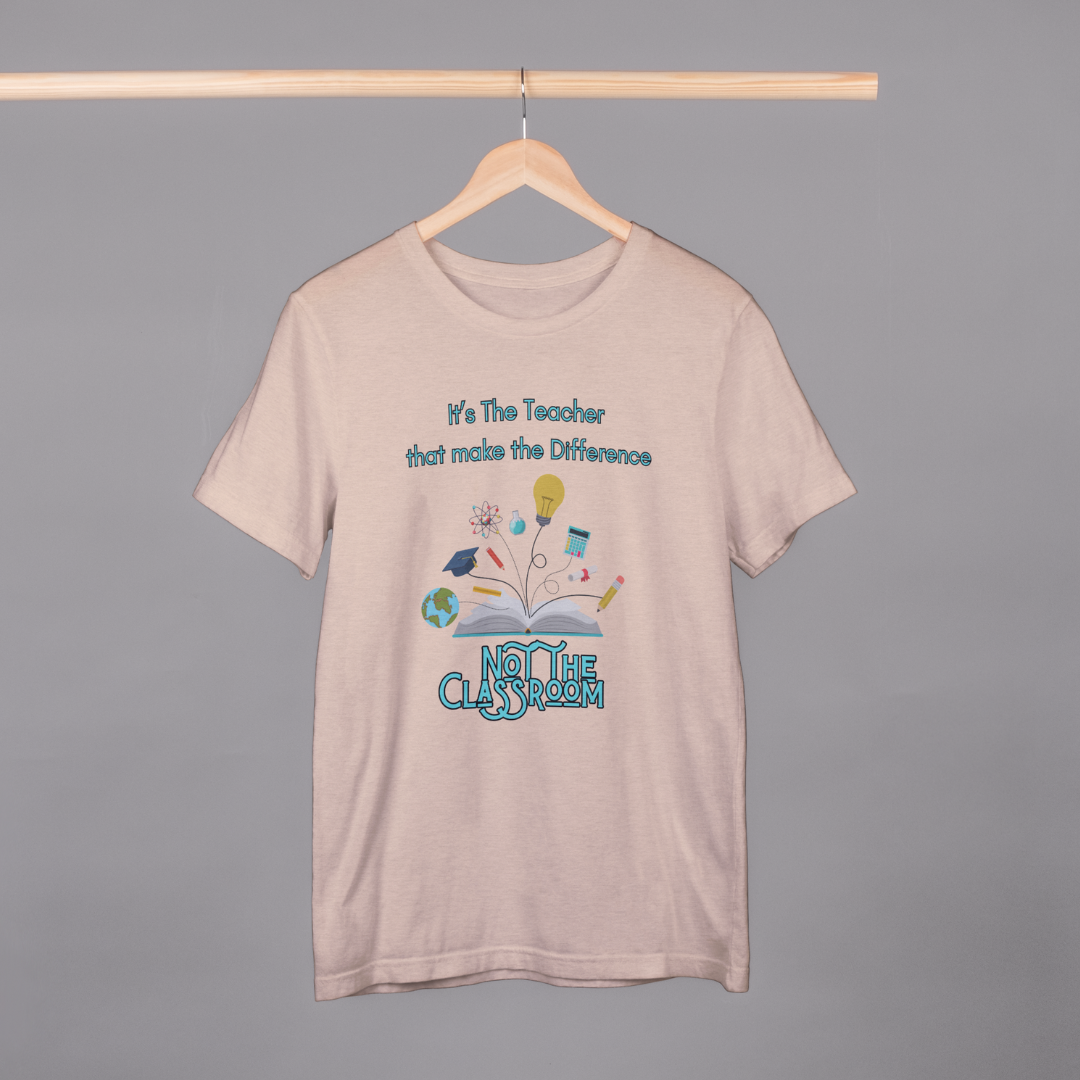 Teacher Make the Difference Not Classroom T-shirt (Coral & Peach)