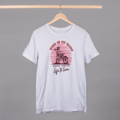 Women Rider Wind in Hairs T-Shirt