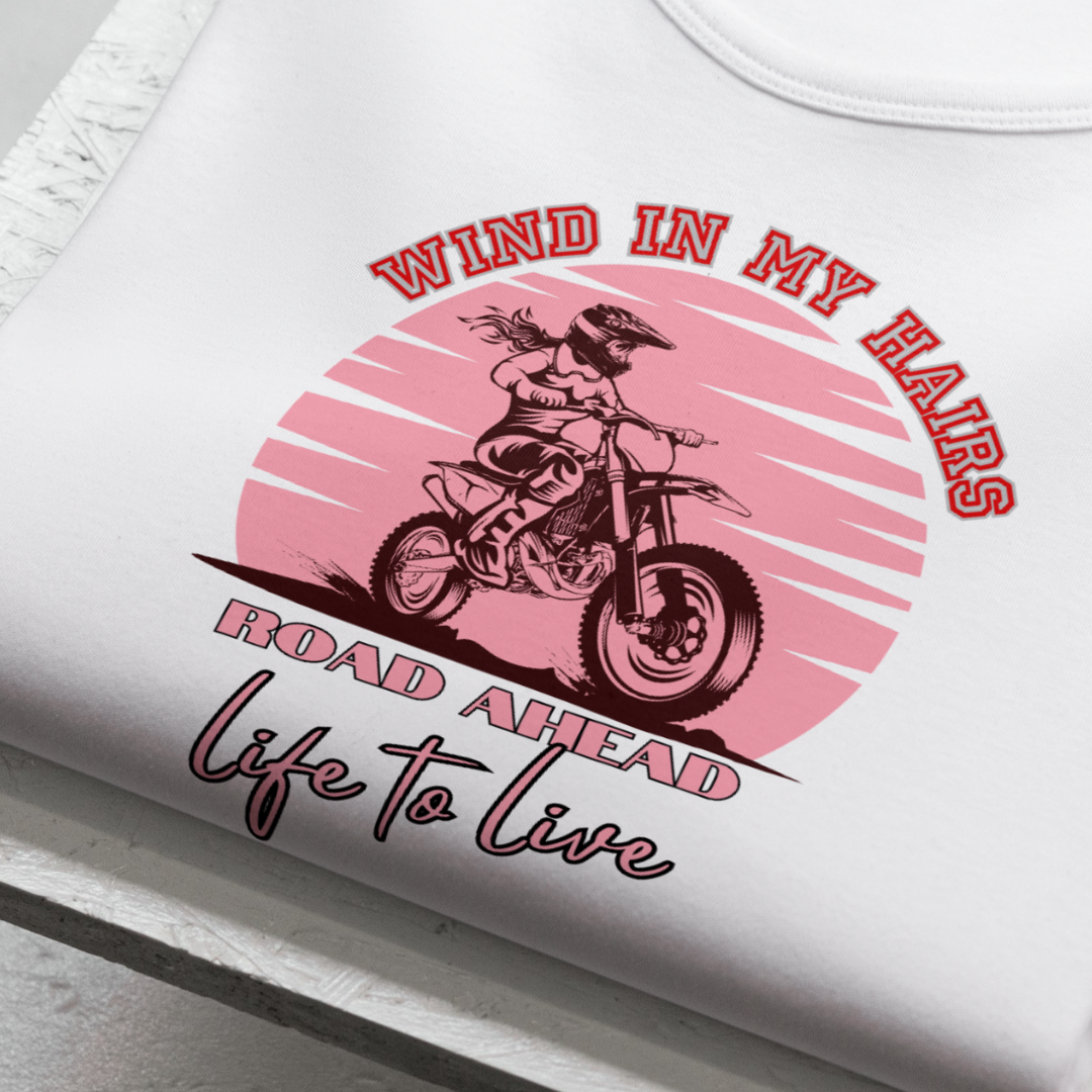 Women Rider Wind in Hairs T-Shirt