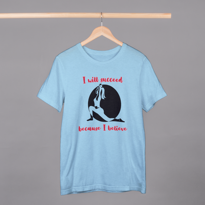 Will Succeed Girls T-Shirt (White, Peach & Baby Blue)