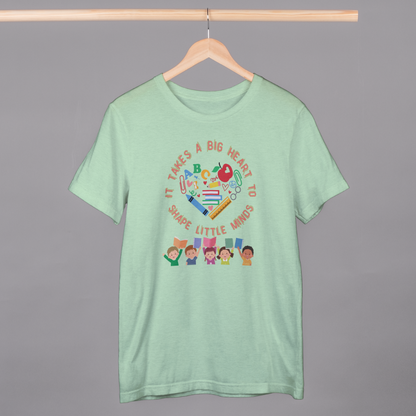 Teacher Big Heart T-Shirt (Jade & Baby Blue)